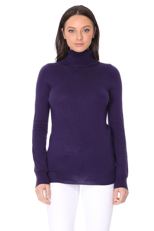 Turtleneck Spandex Stretch Pullover Sweater