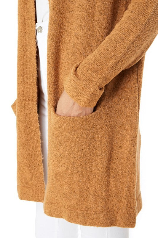 Cozy Elastic Loose Fit  Sweater Cardigan w/Pockets