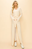 Long Sweater Cardigan With Tie Belted