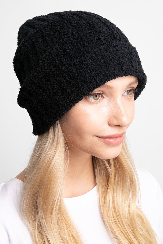 Winter Solid Color Ribbed Cuff Beanie Hat
