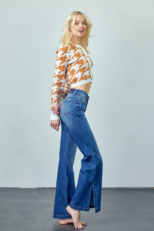 Side Split Flare Jeans