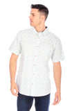 Men's Printed Short Sleeve Shirts in White