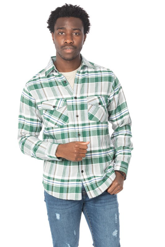 Men's Flannel Shirts in Green