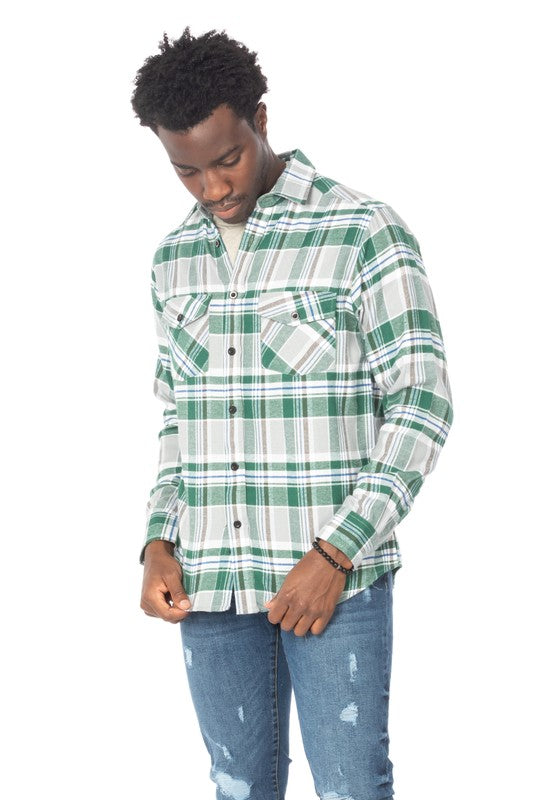 Men's Flannel Shirts in Green