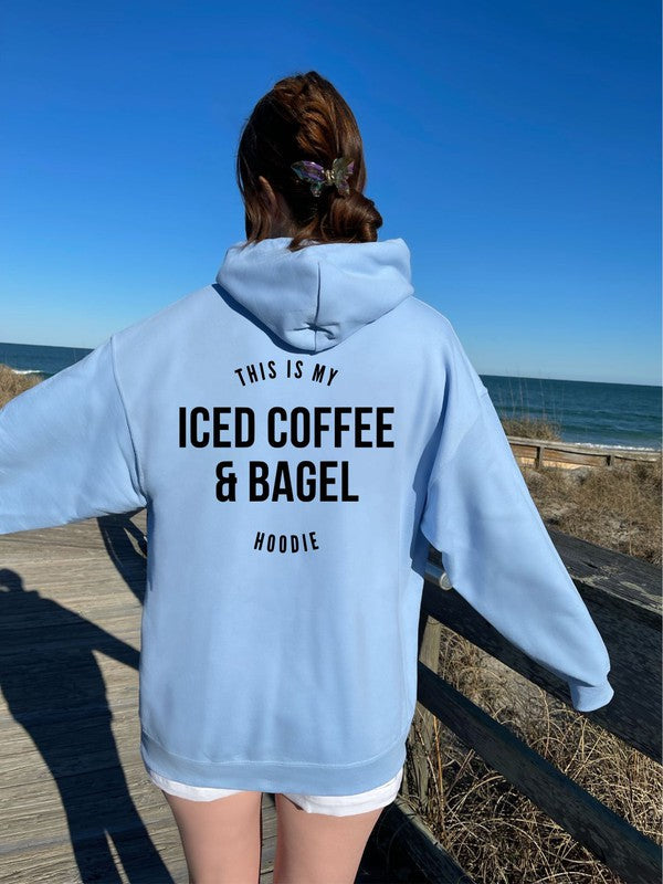 Iced Coffee and Bagel Hoodie Sweatshirt