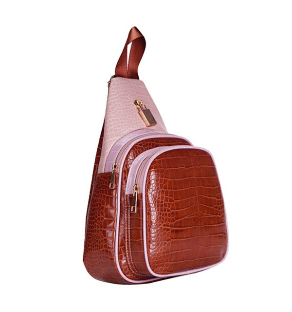 LANY Faux Croc Slingback Backpack Pack