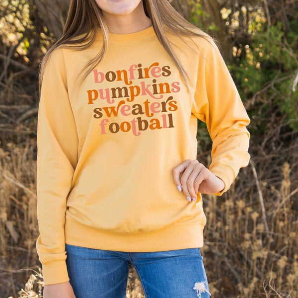 Bonfires Pumpkins Sweaters Colorful Lightweight