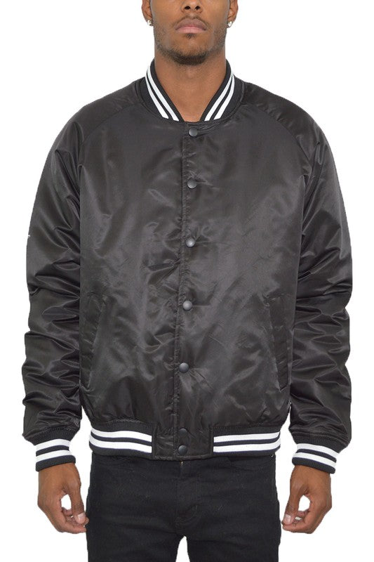 Weiv Polyester Solid Varsity Jacket