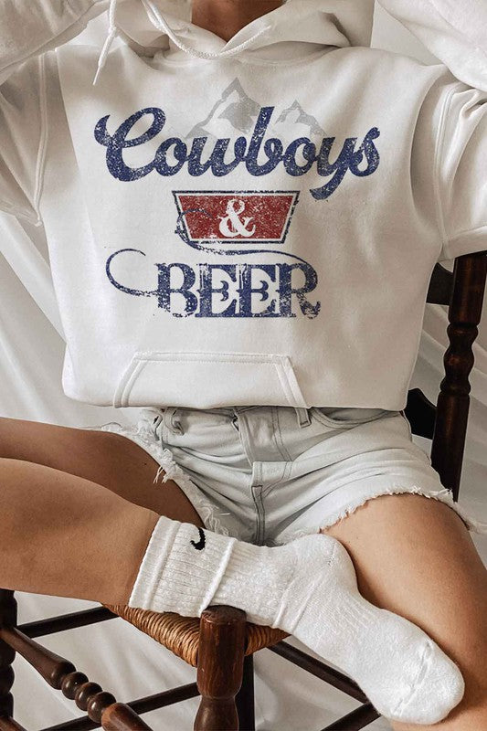 Cowboys N Beer Western Hoodie Plus Size