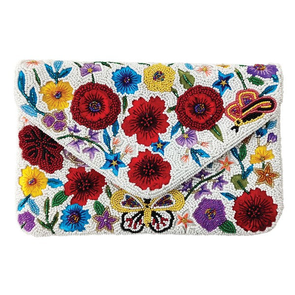Floral  Beaded&Embroidered Clutch LAC-SS-699