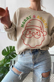 Merry and Bright Santa Graphic Sweatshirt