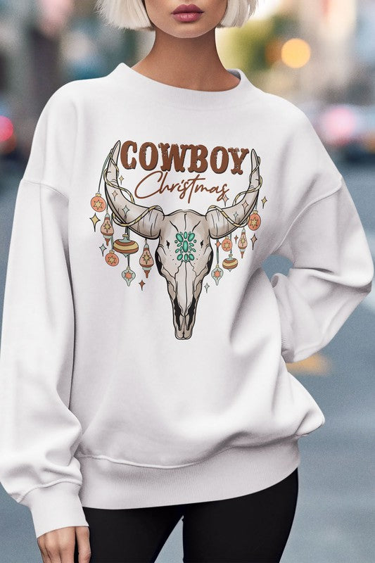 Bull Skull Cowboy Christmas Sweatshirt