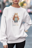 Cute Winter Bear Graphic Fleece Sweatshirt