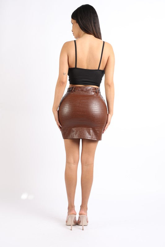 Zipper Detailed Mini Skirt