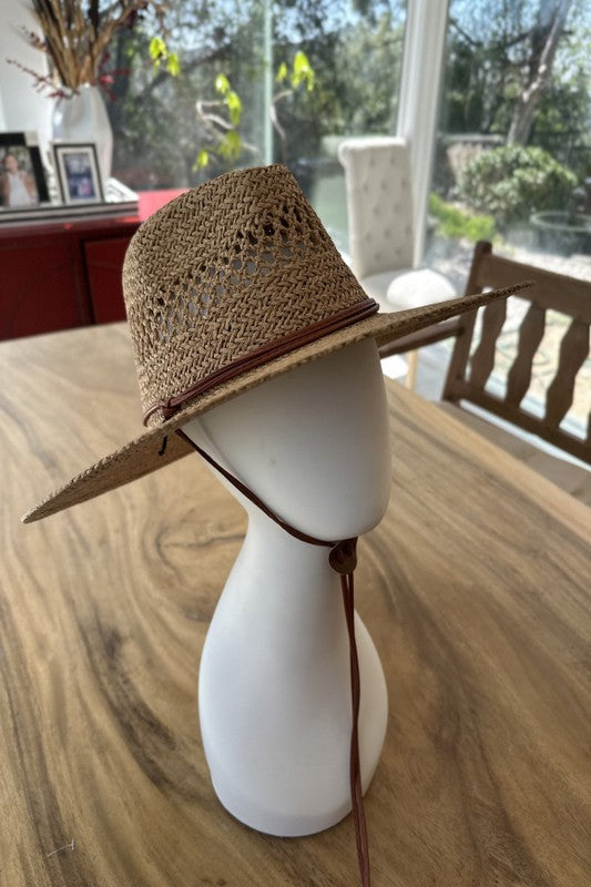 Straw Braided Flat Top Fashion Hat