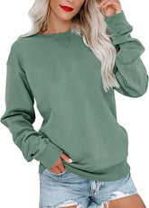 Zenana Womens Pullover Sleeve Relaxed Sweatshirt