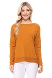 Silky Soft Rayon Stretch Boat Neck Sweater Top
