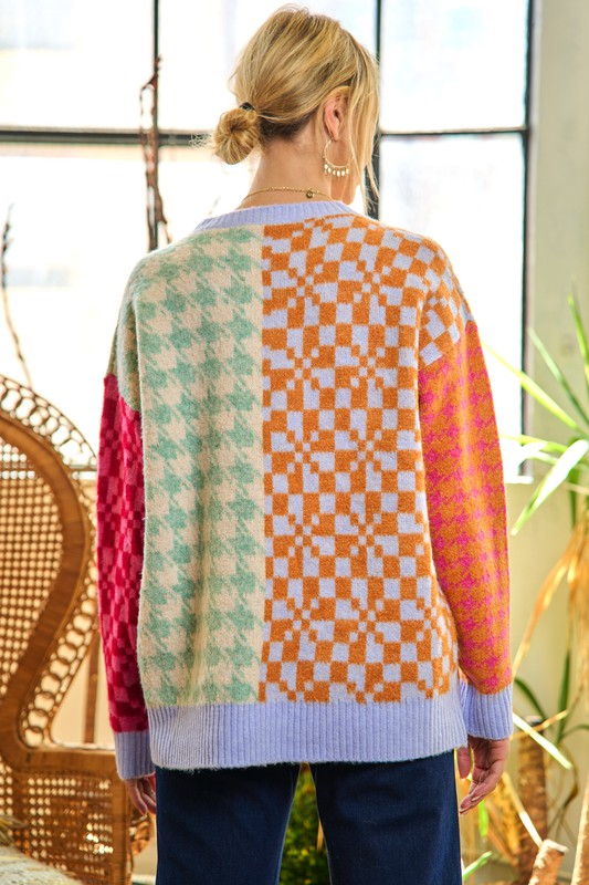 Patchwork Oversized Sweater Top