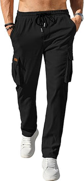 Men's Black Loose Fit Cargo Pants