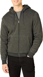 Men's Charcoal Gray Zip-Up Hoodie