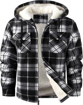 Men's Flannel Jacket Fleece Sherpa Lined Plaid Jackets Coat