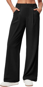 Woman Wide Leg Stretchy Work Dress Pants