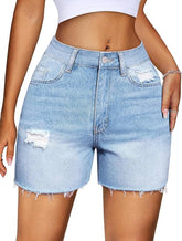 Women High Waisted Jean Shorts