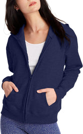 Womens Full Zip Fleece Hoodie Navy