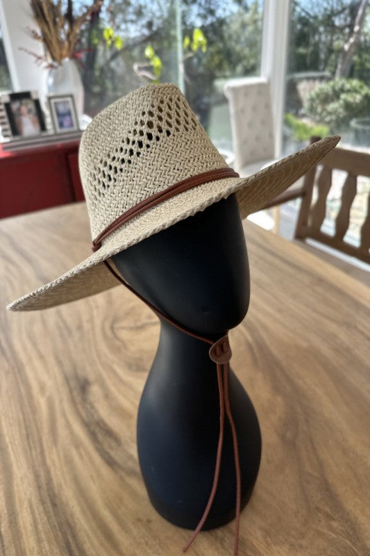 Straw Braided Flat Top Fashion Hat