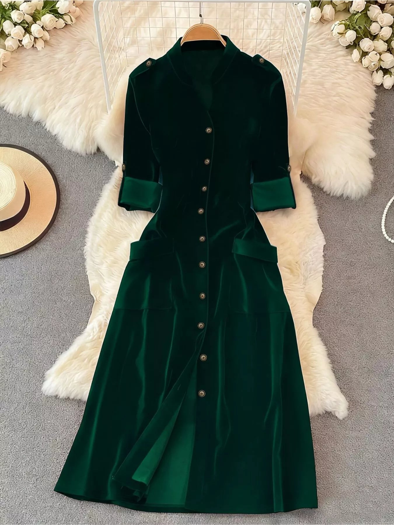 Dress Velvet Button-Down Midi for Women | Chic Comforts Trendy Fashion Styles Dress Velvet Button-Down Midi for Women | Chic Comforts Trendy Fashion Styles