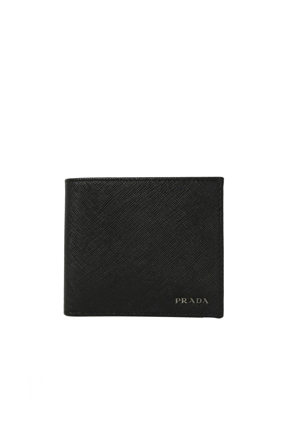 Prada Vitello Micro Grain Leather Baltico Blue Card Holder Wallet