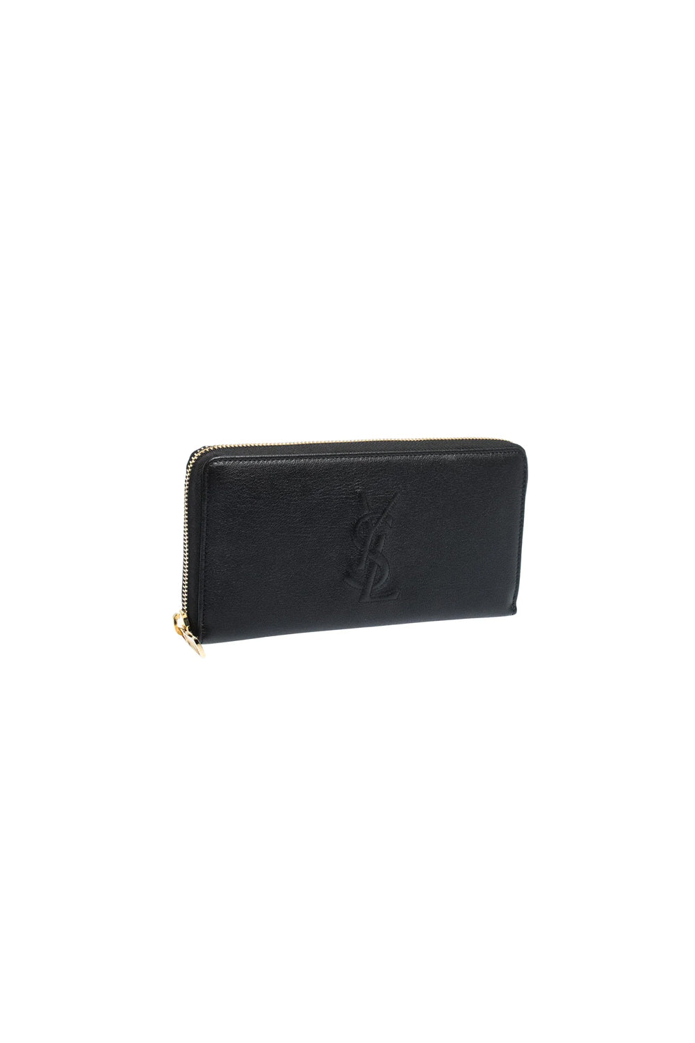 Saint Laurent Black Leather Belle De Jour Zip Around Wallet For