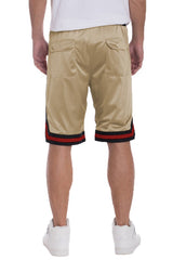 Striped Band Solid Basketball Shorts - Black