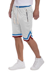 Striped Band Solid Basketball Shorts - Black
