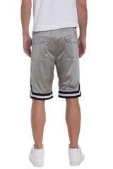 Striped Band Solid Basketball Shorts - Black