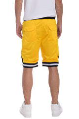 Striped Band Solid Basketball Shorts - Black