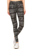 Yoga Style Banded Lined Multicolor Print Leggings