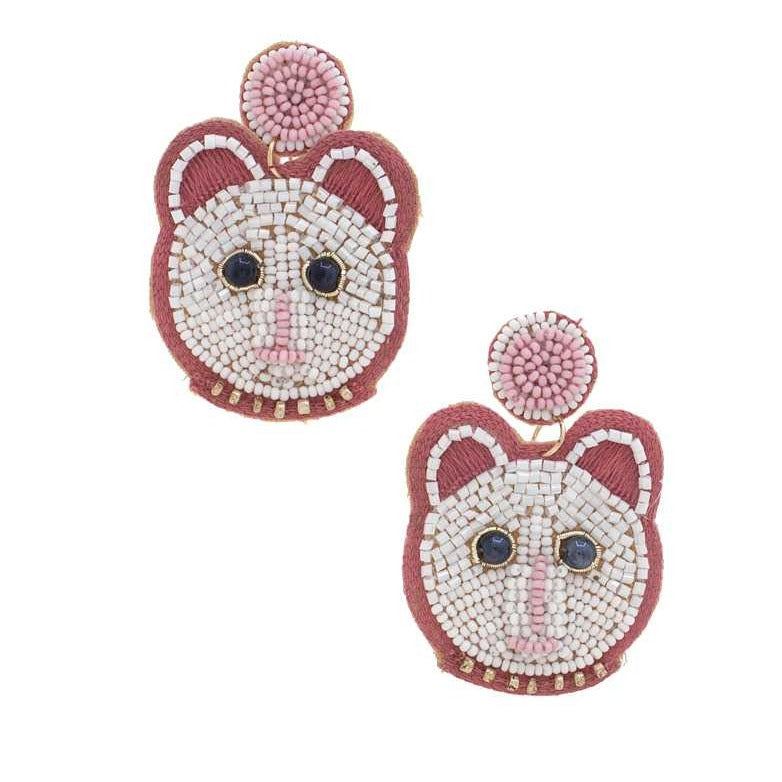 Pink Seed Bead Women's Earring