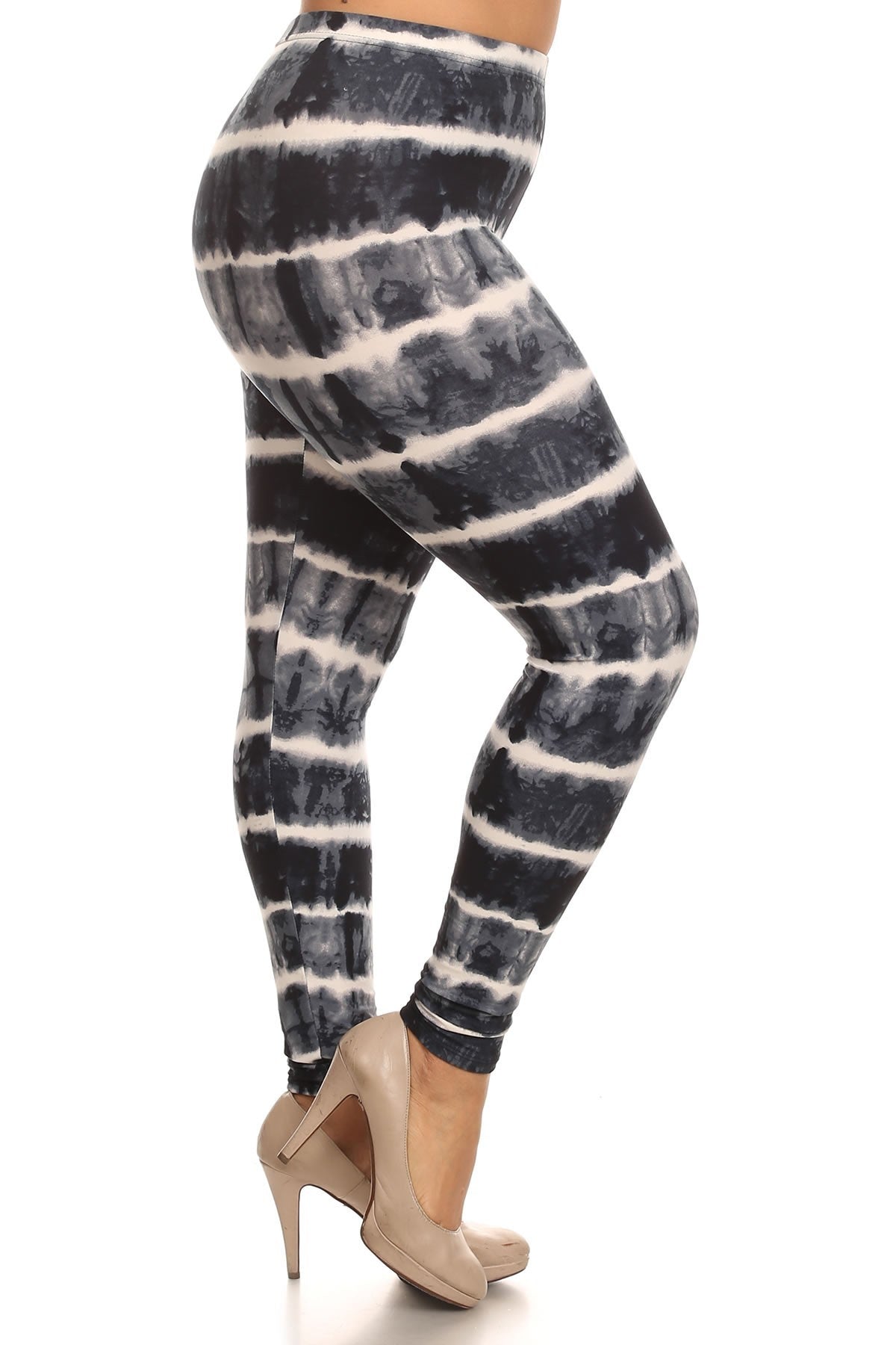 Fitted Tie Dye Print High Waisted Leggings 