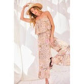 Ruffle Bottom Jumpsuit With Tube Top