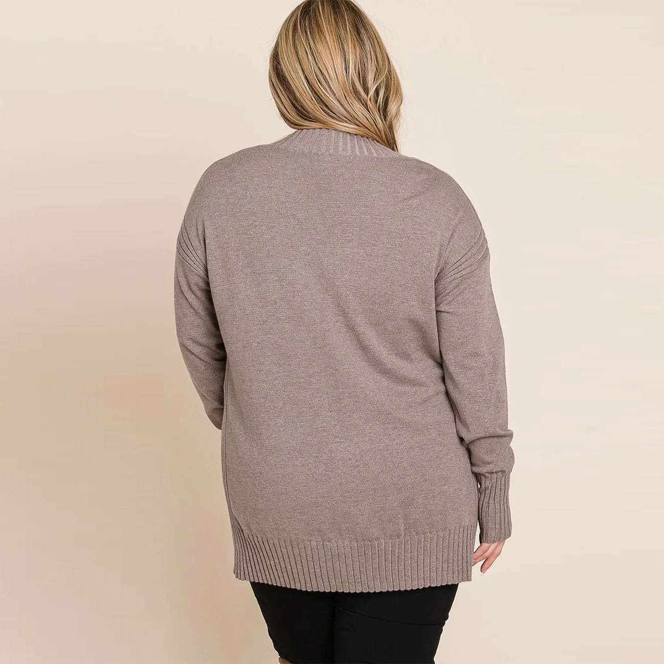 Solid V-Neck Buttery Soft Tone Plus Size Sweater