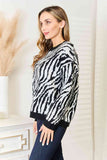 Heimish Full Size Zebra Print Sweater 