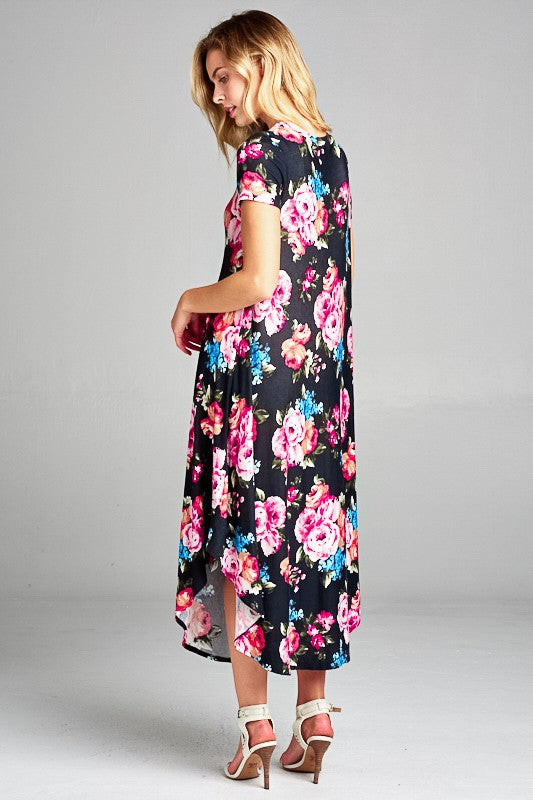 Floral Swing Casual Maxi Dress 