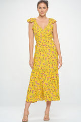 Summer Floral Slit Maxi Dress