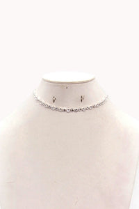 Rhinestone Choker Necklace Set