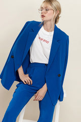 Solid Double Breast Blazer
