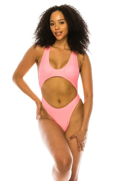 Sexy Cutout Neon Color One Piece Swimsuits