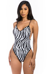 One-piece Zebra Print Bathing Suits