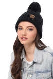 Winter Cable Knit Beanie Hat with Fleece Lining