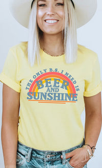 Beer And Sunshine Rainbow Graphic Tee